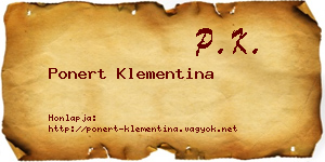 Ponert Klementina névjegykártya
